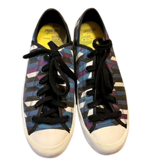 Kate Spade Saturdays PF Flyers Cap Toe Sneakers - Green/Blue/Purple - 8 - Picture 3 of 10